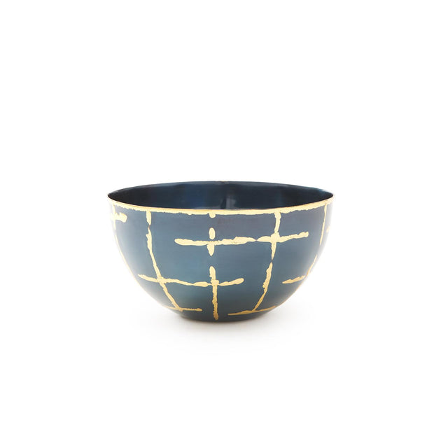 Villa & House Anthracite and Brass Loom Small Bowl