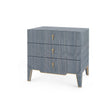 Villa & House Colonial Blue Shimmer Madeline 3-Drawer Side Table