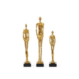 Villa & House Gold Leaf Miles Statues - Set of 3 Statues
