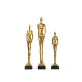 Villa & House Gold Leaf Miles Statues - Set of 3 Statues