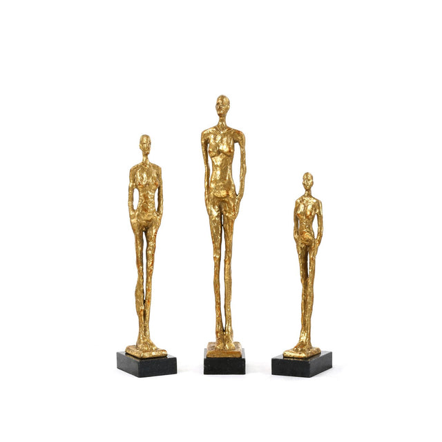 Villa & House Gold Leaf Miles Statues - Set of 3 Statues