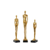 Villa & House Gold Leaf Miles Statues - Set of 3 Statues