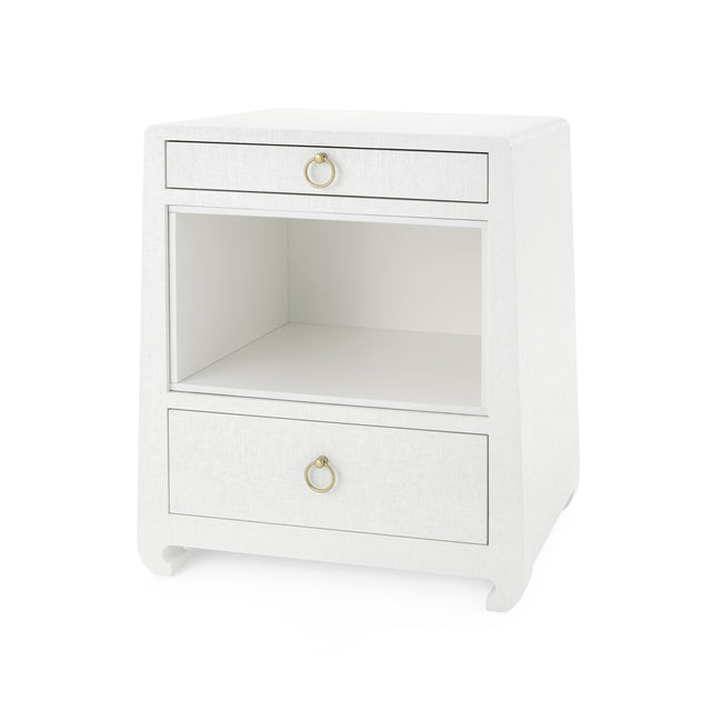 Villa & House Chiffon White Ming 2-Drawer Side Table