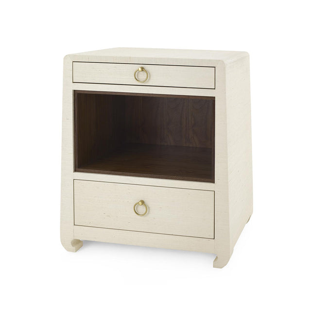 Villa & House Canvas Cream Ming 2-Drawer Side Table