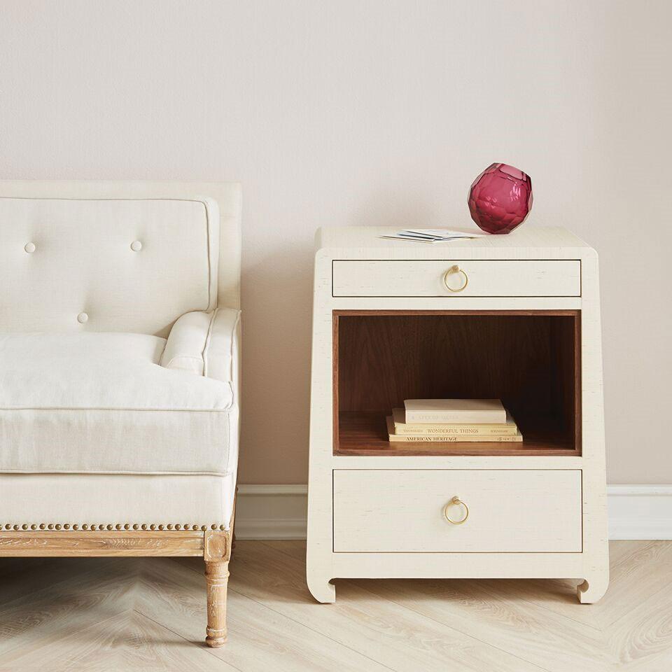 Villa & House Canvas Cream Ming 2-Drawer Side Table