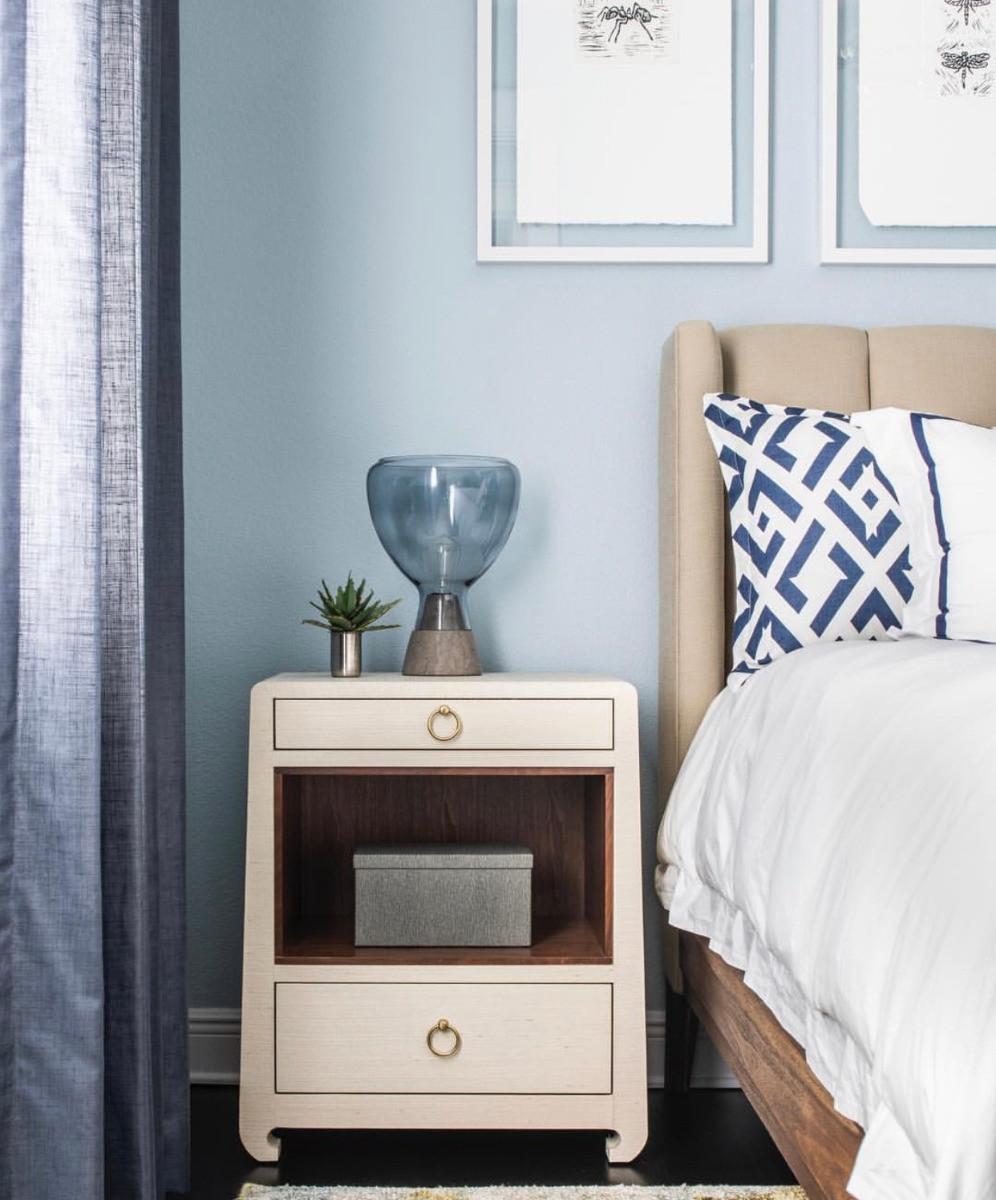 Villa & House Canvas Cream Ming 2-Drawer Side Table