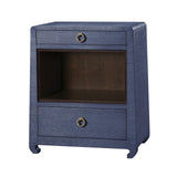 Villa & House Navy Blue Ming 2-Drawer Side Table