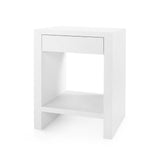 Villa & House Chiffon White Morgan Grasscloth 1-Drawer Side Table