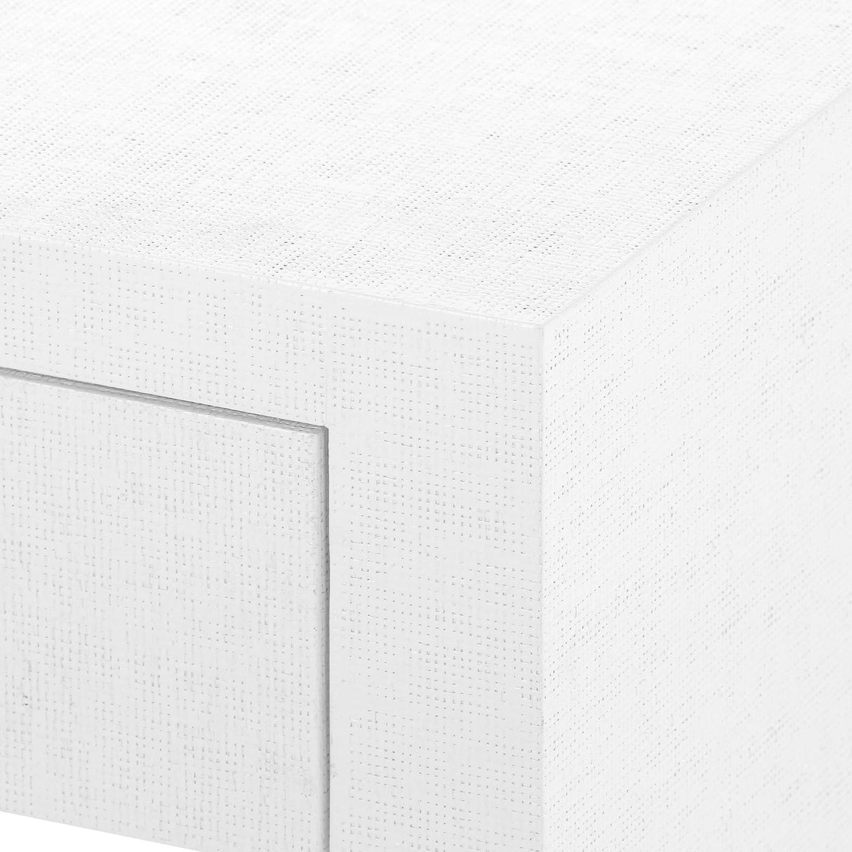 Villa & House Chiffon White Morgan Grasscloth 1-Drawer Side Table
