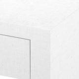 Villa & House Chiffon White Morgan Grasscloth 1-Drawer Side Table