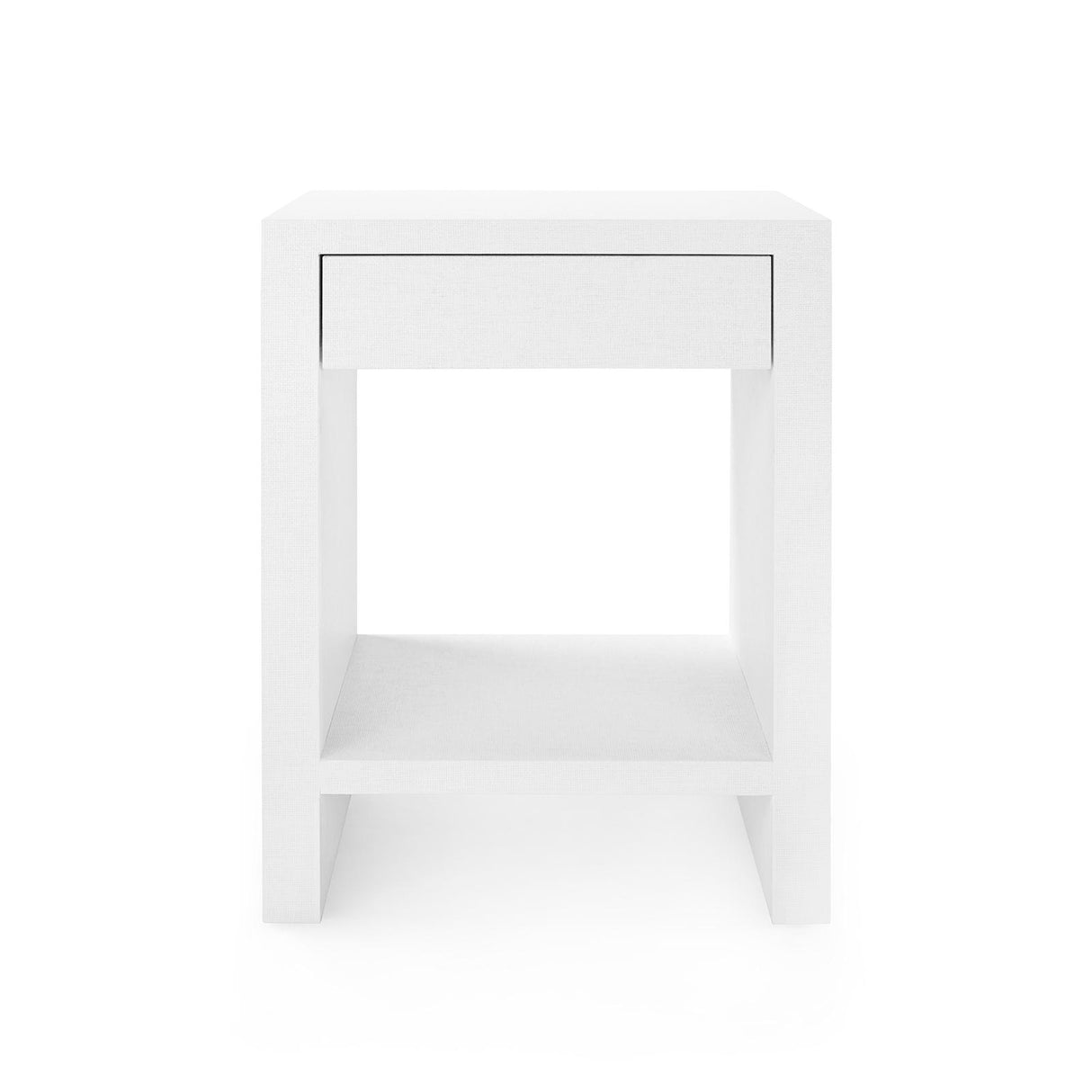 Villa & House Chiffon White Morgan Grasscloth 1-Drawer Side Table