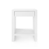 Villa & House Chiffon White Morgan Grasscloth 1-Drawer Side Table