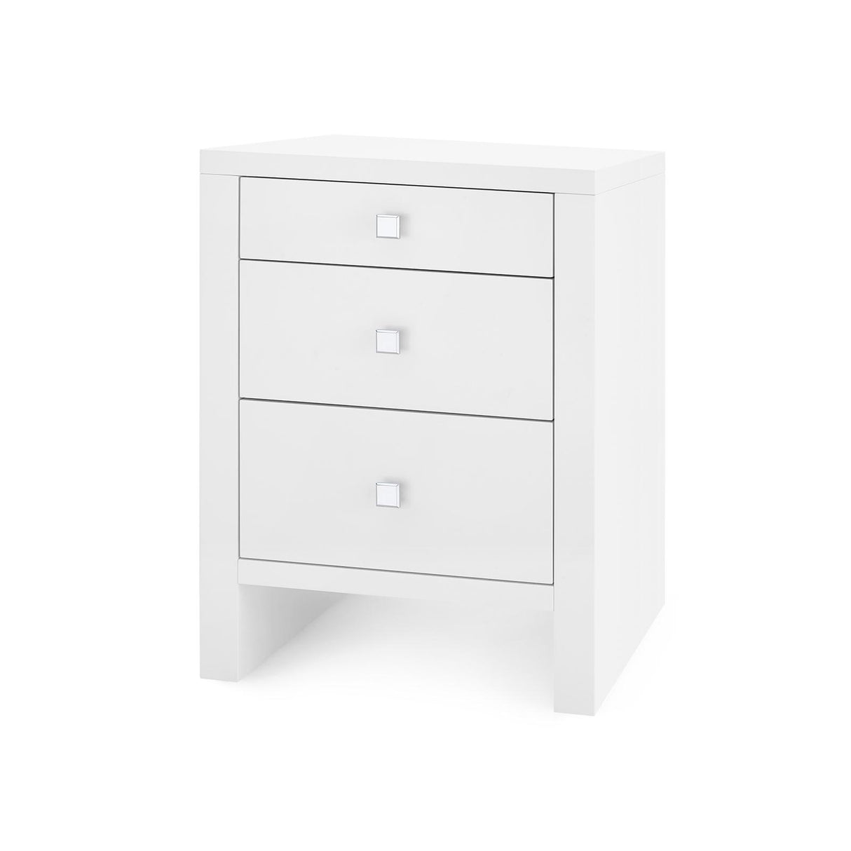 Villa & House Chiffon White Morgan 3-Drawer Side Table