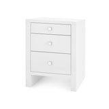 Villa & House Chiffon White Morgan 3-Drawer Side Table