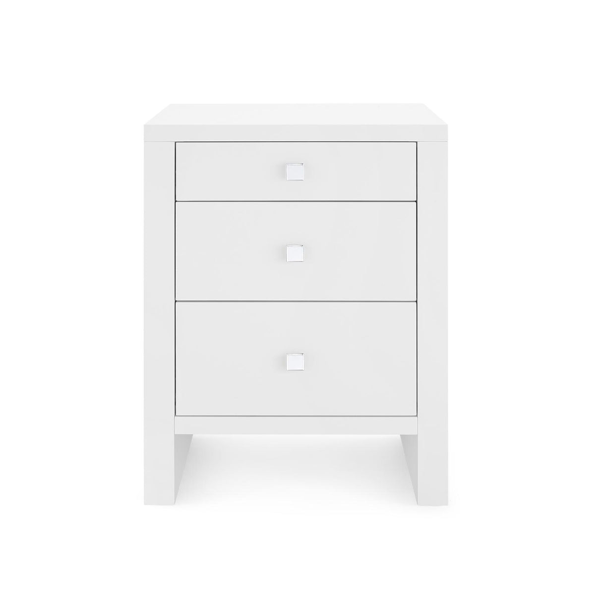 Villa & House Chiffon White Morgan 3-Drawer Side Table