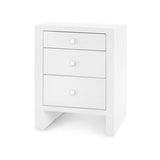 Villa & House Chiffon White Morgan Grasscloth 3-Drawer Side Table