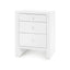 Villa & House Chiffon White Morgan Grasscloth 3-Drawer Side Table
