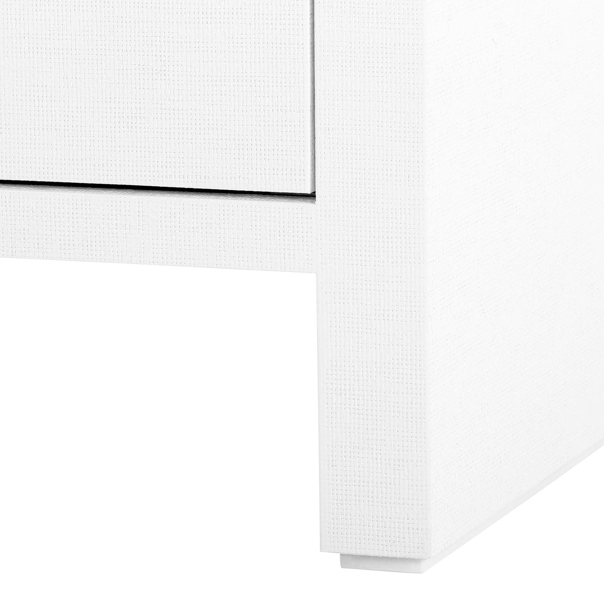 Villa & House Chiffon White Morgan Grasscloth 3-Drawer Side Table