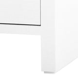 Villa & House Chiffon White Morgan Grasscloth 3-Drawer Side Table