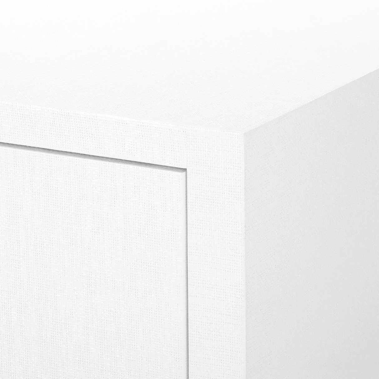 Villa & House Chiffon White Morgan Grasscloth 3-Drawer Side Table