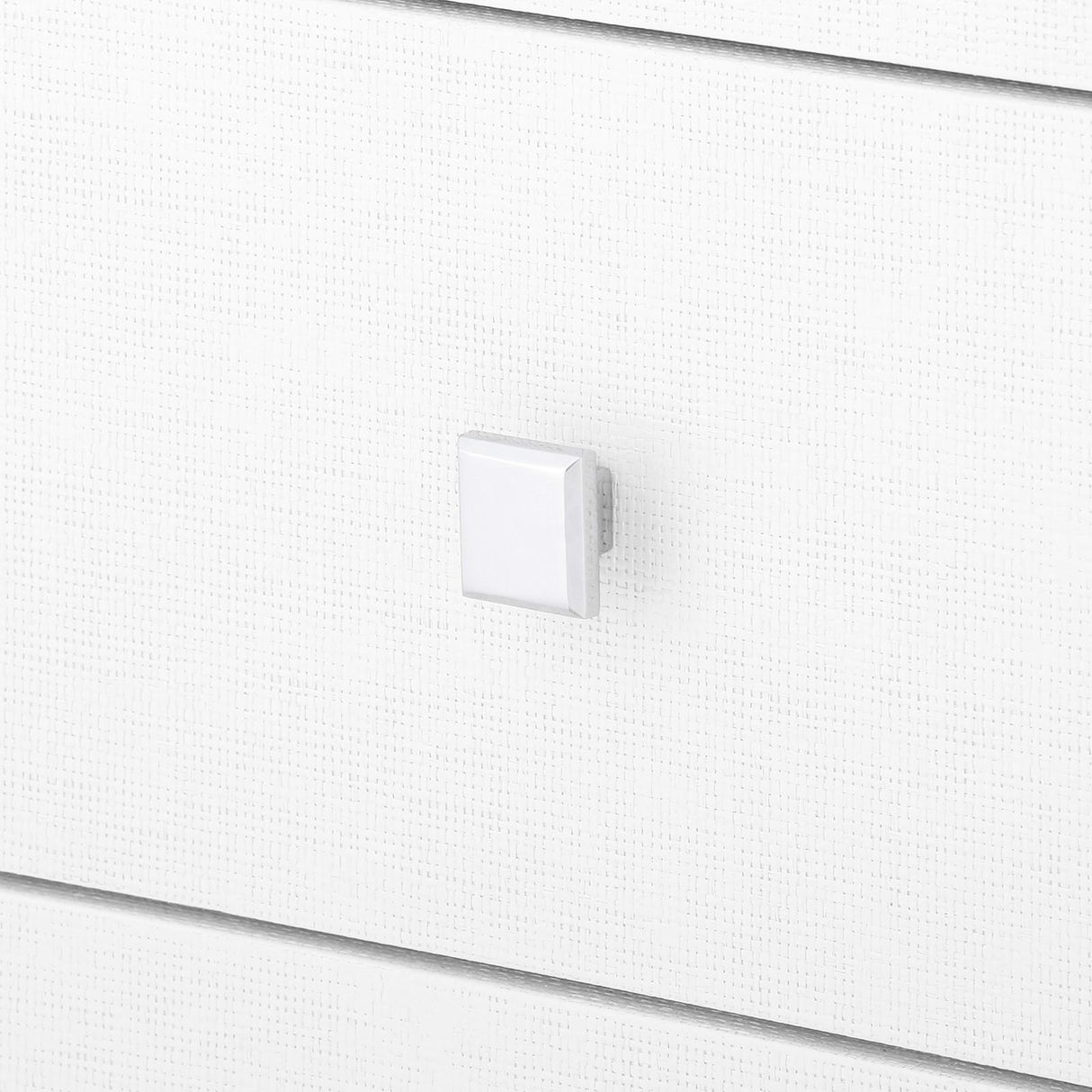 Villa & House Chiffon White Morgan Grasscloth 3-Drawer Side Table