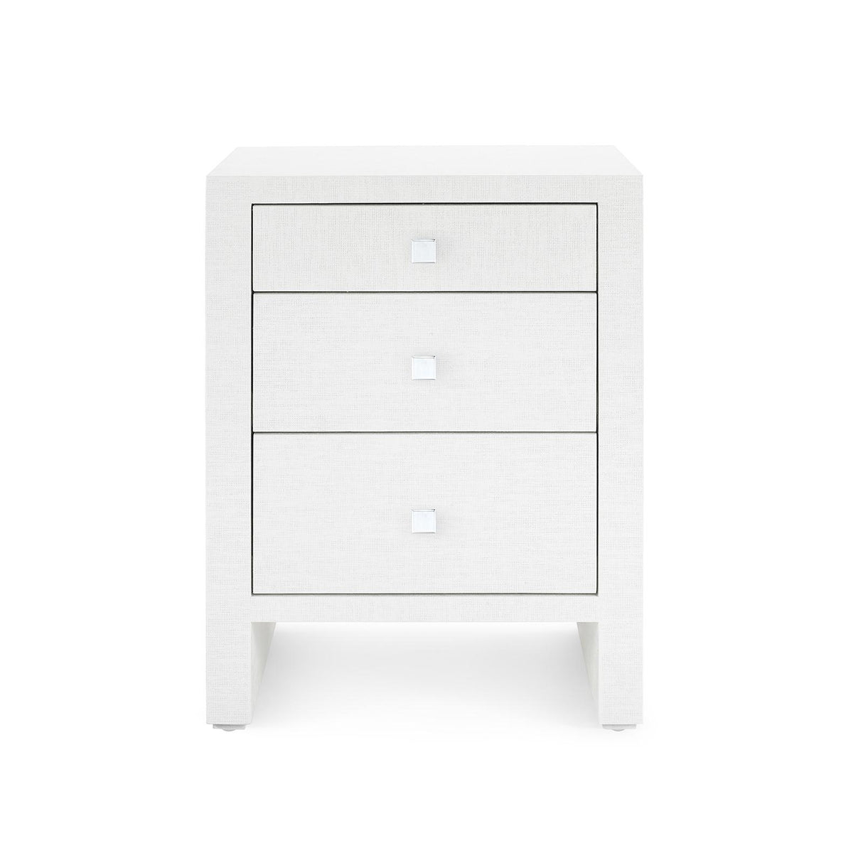 Villa & House Chiffon White Morgan Grasscloth 3-Drawer Side Table