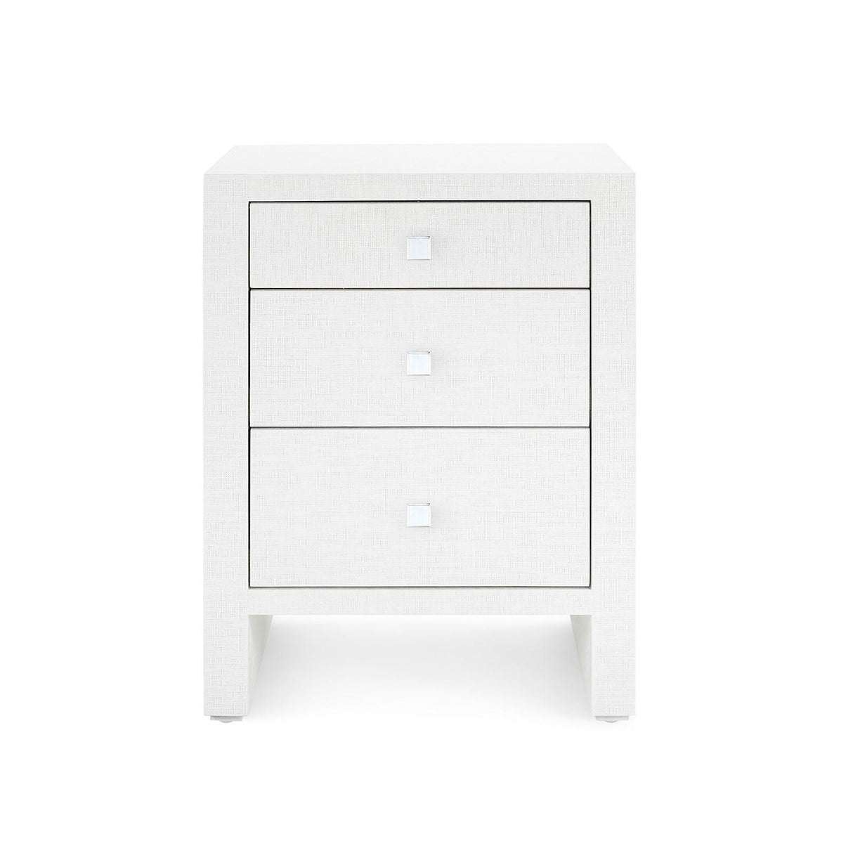 Villa & House Chiffon White Morgan Grasscloth 3-Drawer Side Table