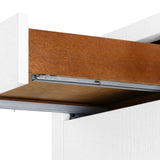 Villa & House Chiffon White Morgan Grasscloth 3-Drawer Side Table