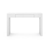 Villa & House Chiffon White Morgan Grasscloth Console Table
