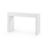 Villa & House Chiffon White Morgan Grasscloth Console Table