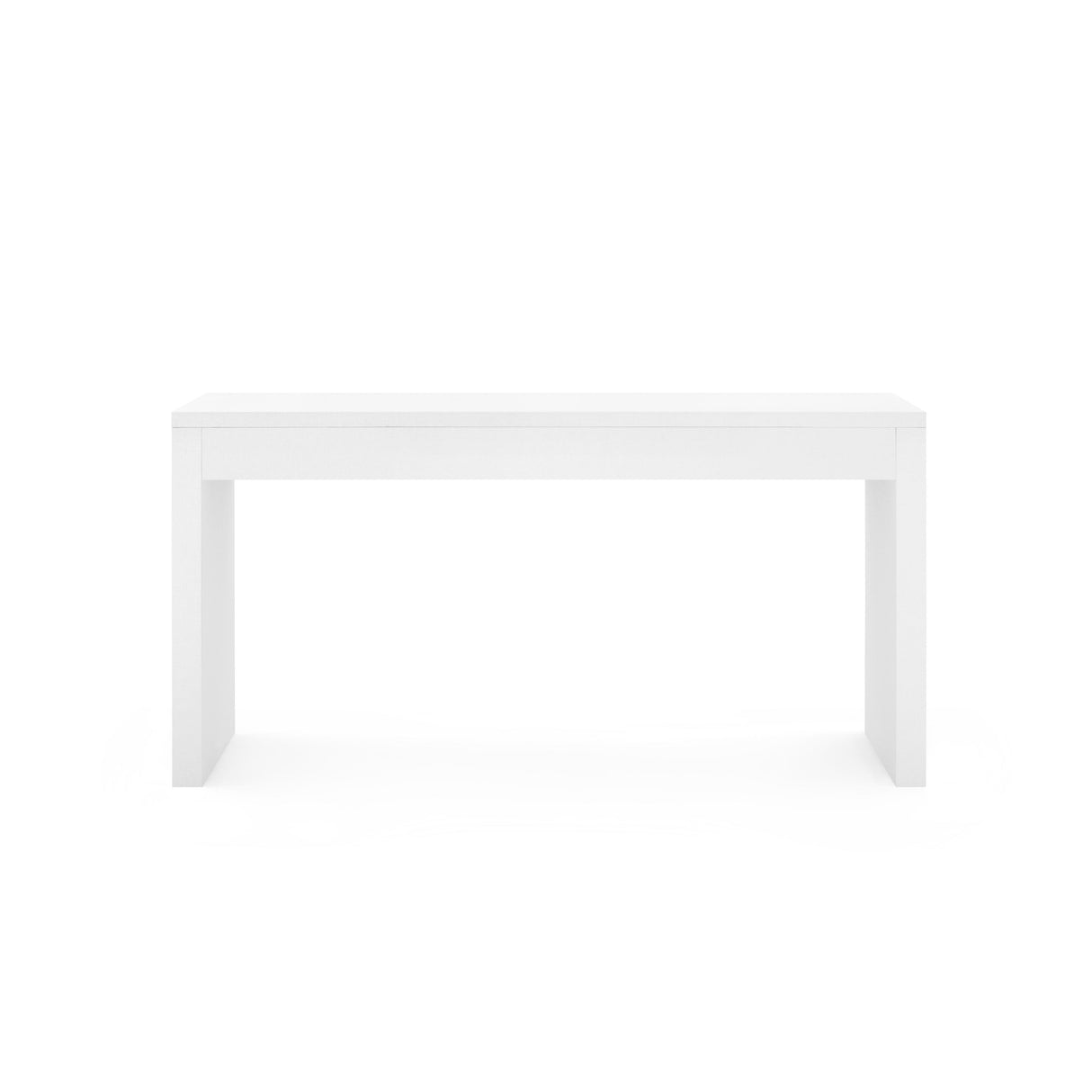 Villa & House Chiffon White Morgan Large Grasscloth Console Table