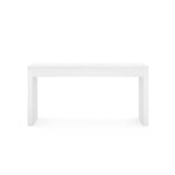 Villa & House Chiffon White Morgan Large Grasscloth Console Table