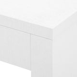 Villa & House Chiffon White Morgan Large Grasscloth Console Table