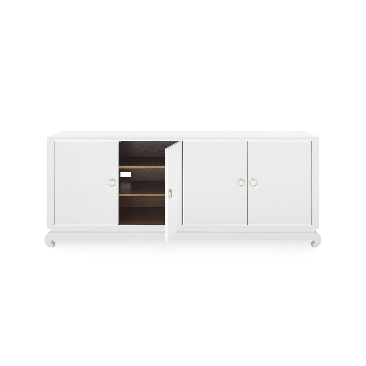Villa & House Chiffon White Meredith Extra Large 4-Door Cabinet
