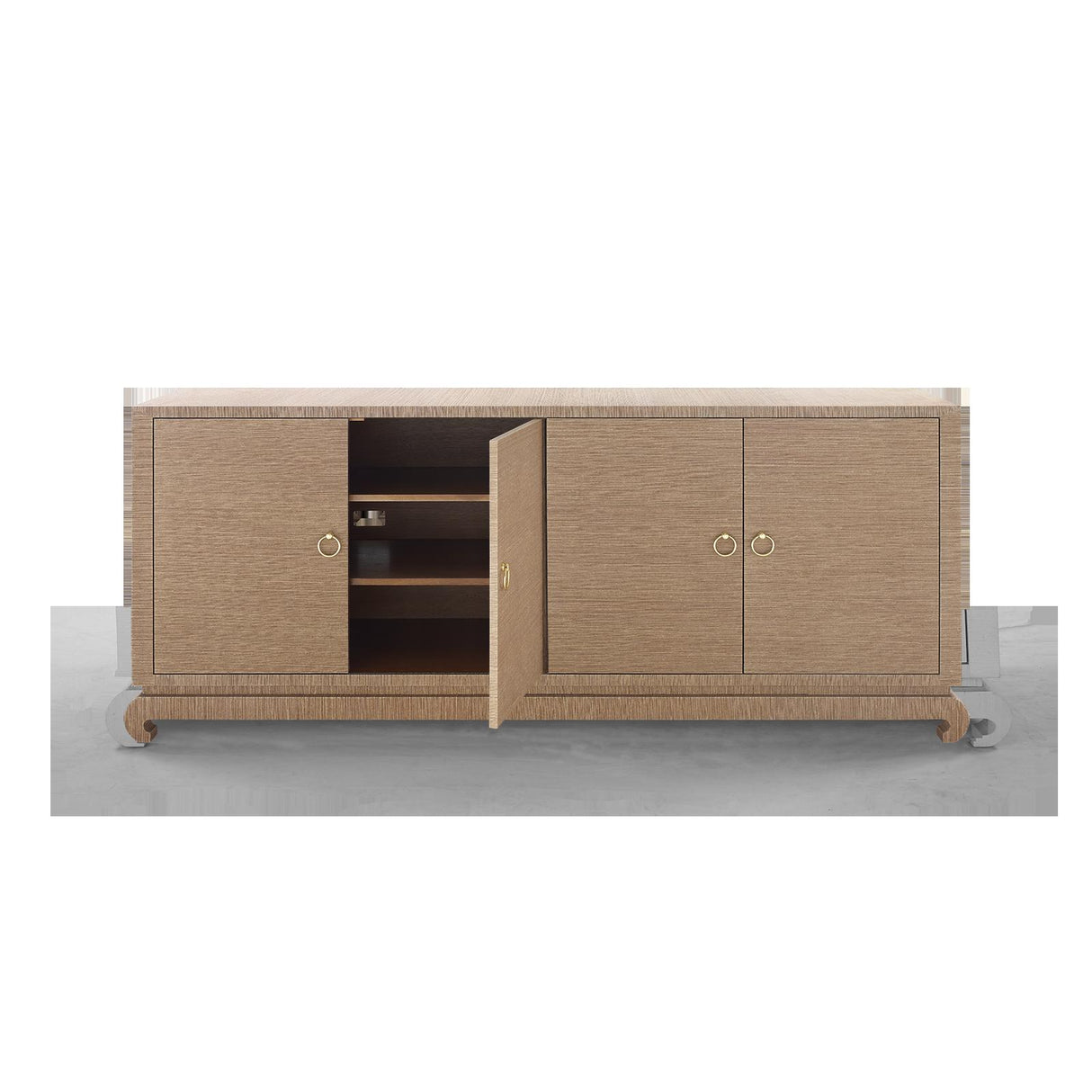 Villa & House Flax Brown Meredith Extra Large 4-Door Cabinet