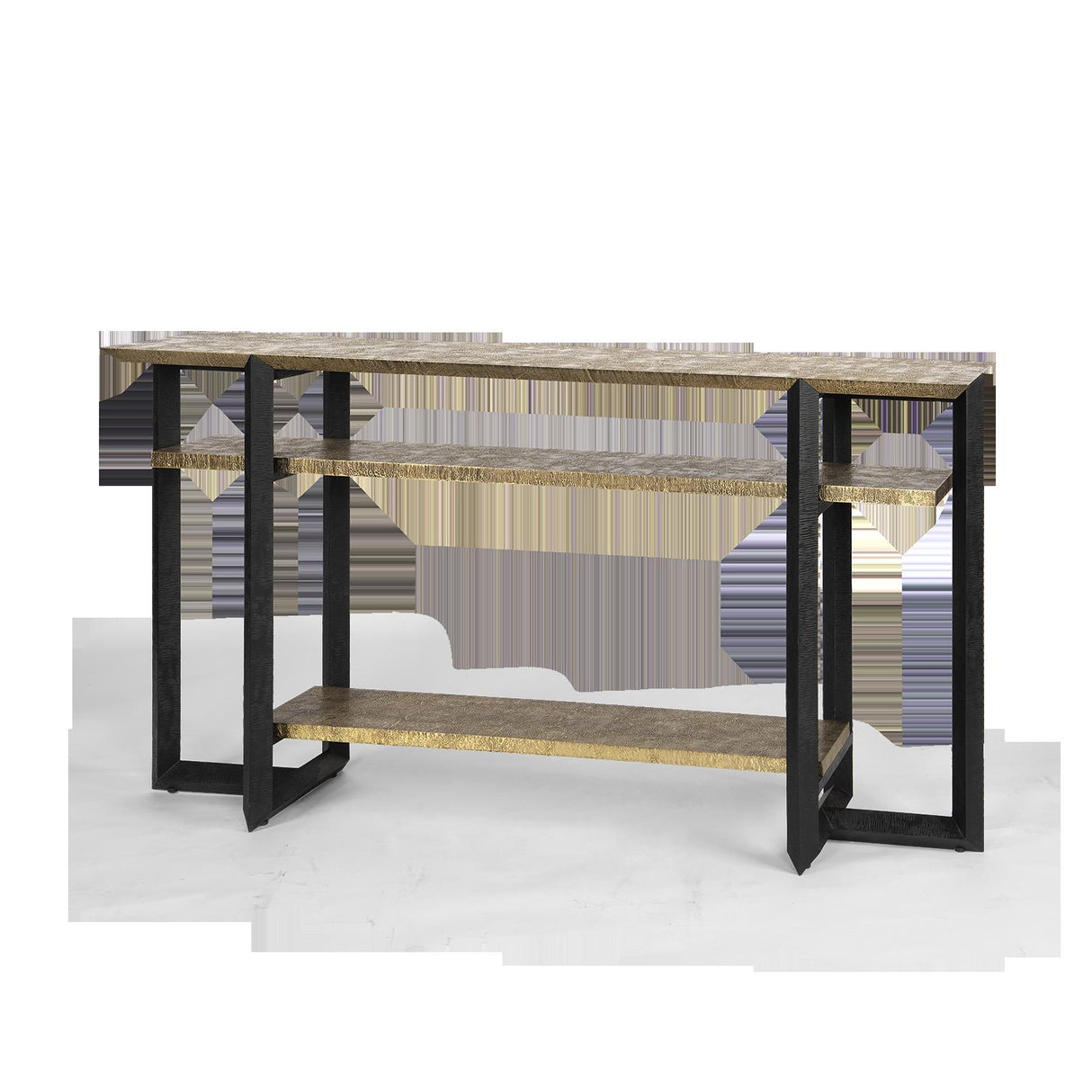 Villa & House Antique Brass and Dark Bronze Norman Console