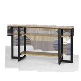 Villa & House Antique Brass and Dark Bronze Norman Console