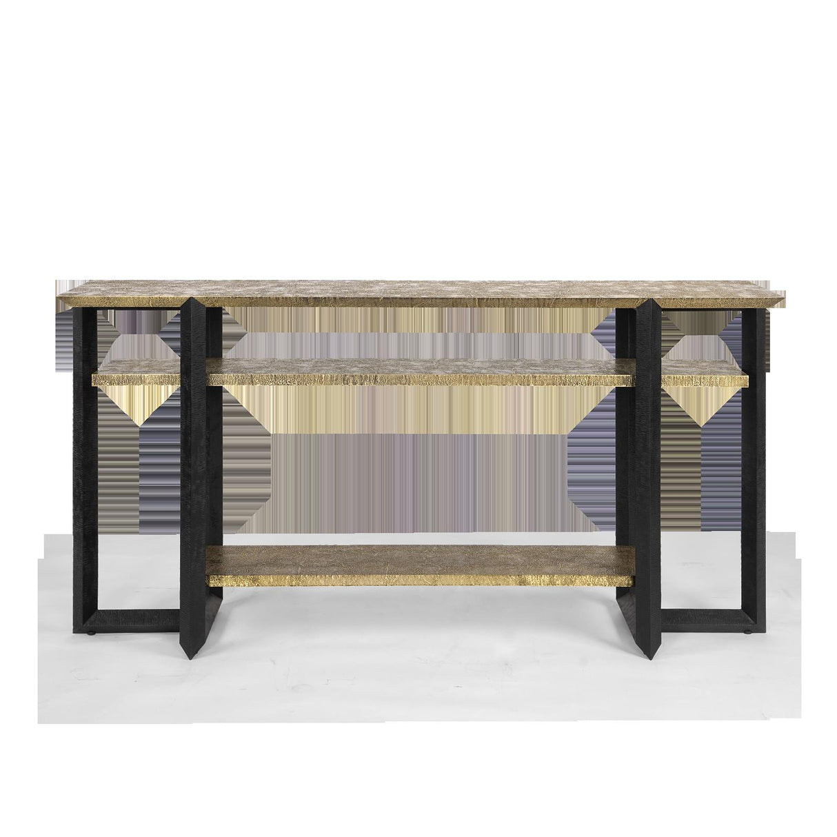 Villa & House Antique Brass and Dark Bronze Norman Console