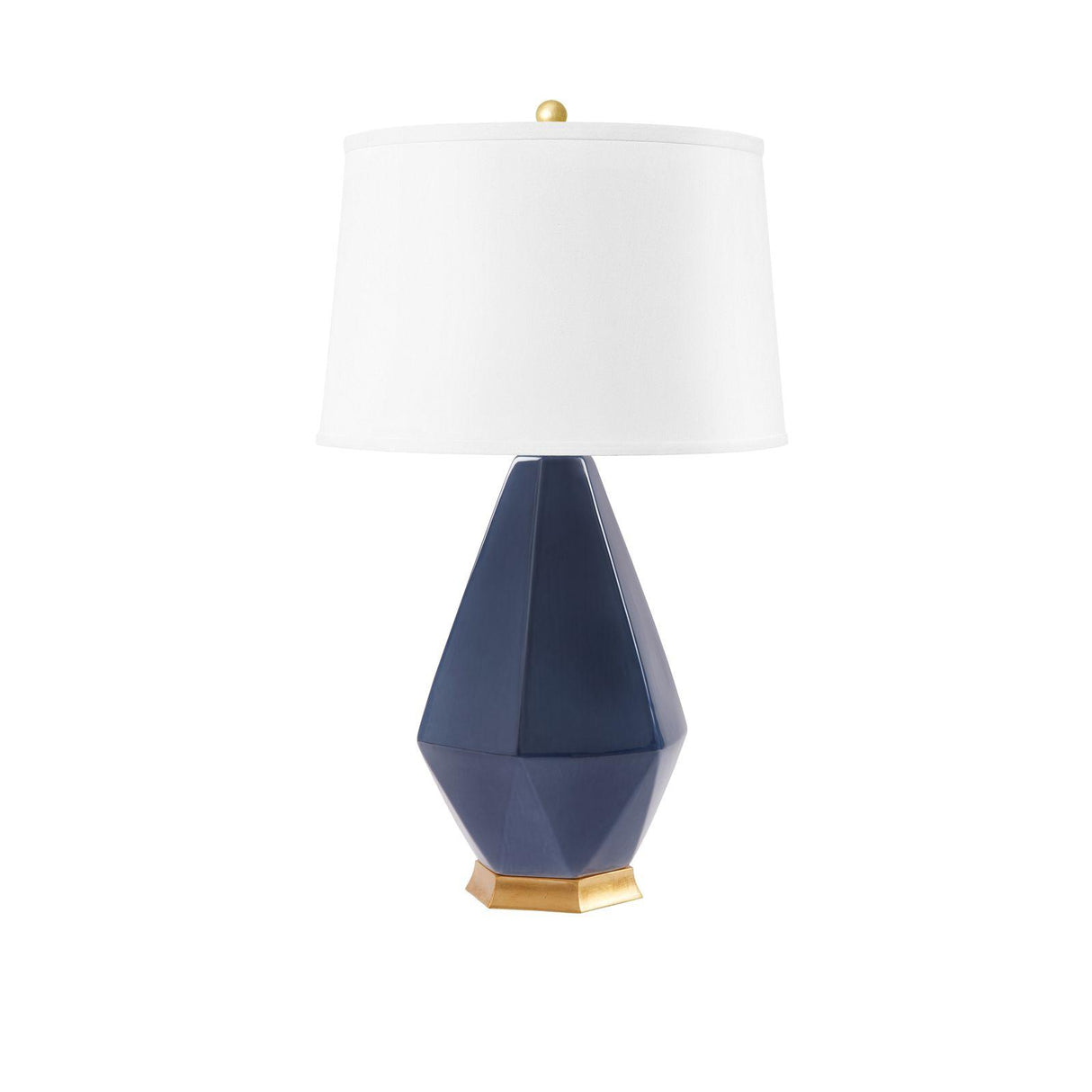 Villa & House Star Sapphire Olsen Lamp with Shade 17-inch White Linen, with Gold