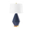 Villa & House Star Sapphire Olsen Lamp with Shade 17-inch White Linen, with Gold
