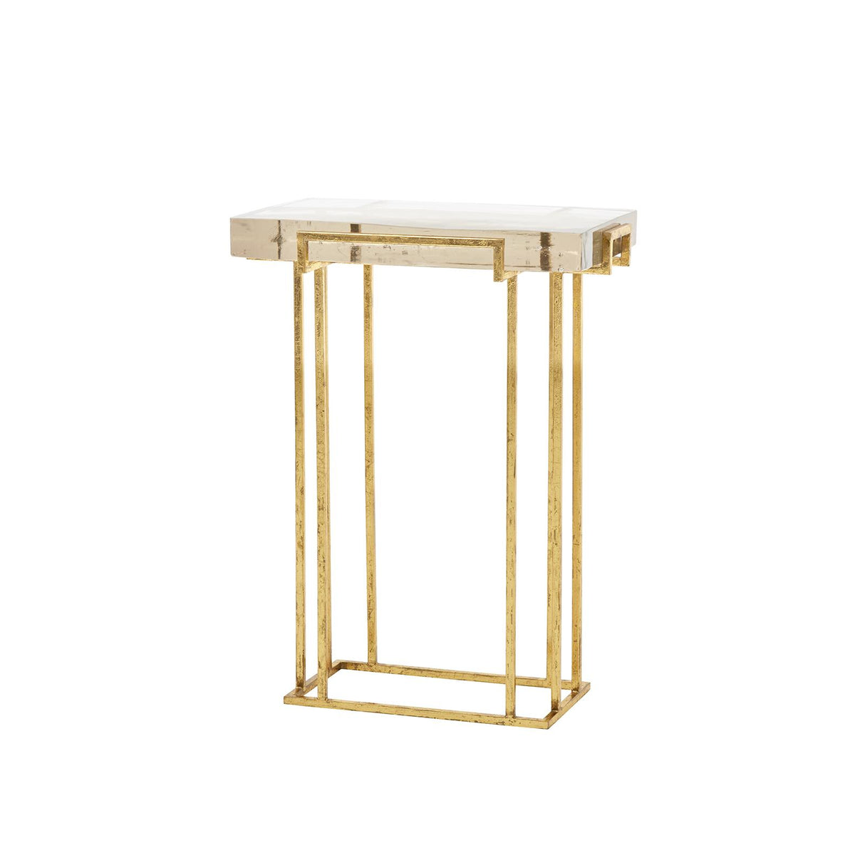 Villa & House Gold Leaf Prism Side Table