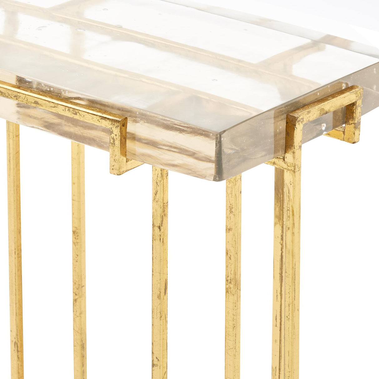 Villa & House Gold Leaf Prism Side Table