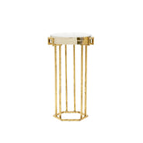 Villa & House Gold Leaf Prism Round Side Table