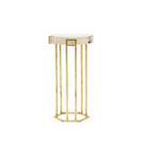 Villa & House Gold Leaf Prism Round Side Table