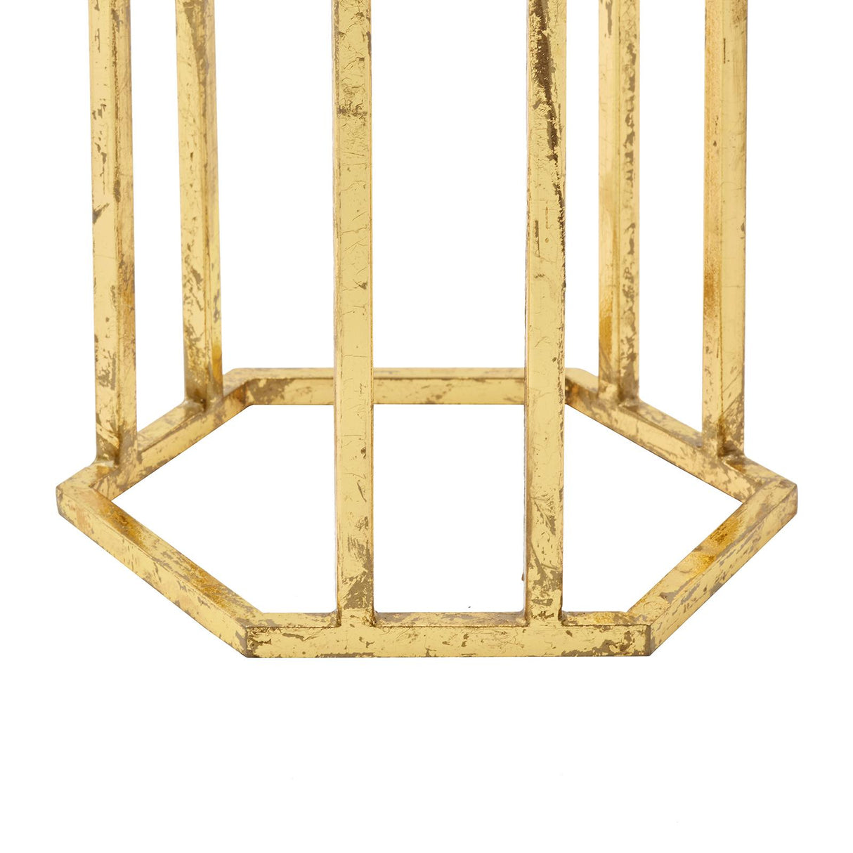 Villa & House Gold Leaf Prism Round Side Table
