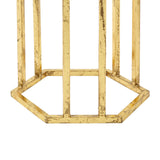 Villa & House Gold Leaf Prism Round Side Table