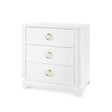 Villa & House Chiffon White Pavel 3-Drawer Side Table