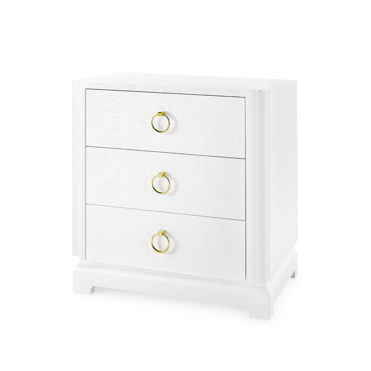 Villa & House Chiffon White Pavel 3-Drawer Side Table
