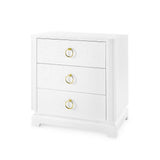 Villa & House Chiffon White Pavel 3-Drawer Side Table