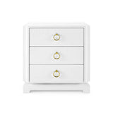 Villa & House Chiffon White Pavel 3-Drawer Side Table
